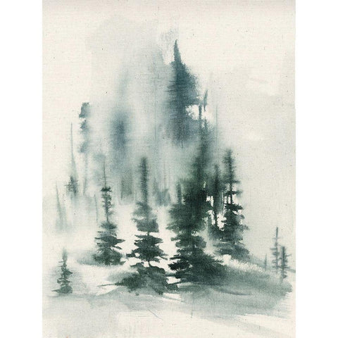 Misty Winter I Black Modern Wood Framed Art Print with Double Matting by Goldberger, Jennifer