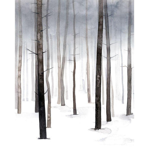 Hazy Winter Walk I Black Modern Wood Framed Art Print with Double Matting by Popp, Grace