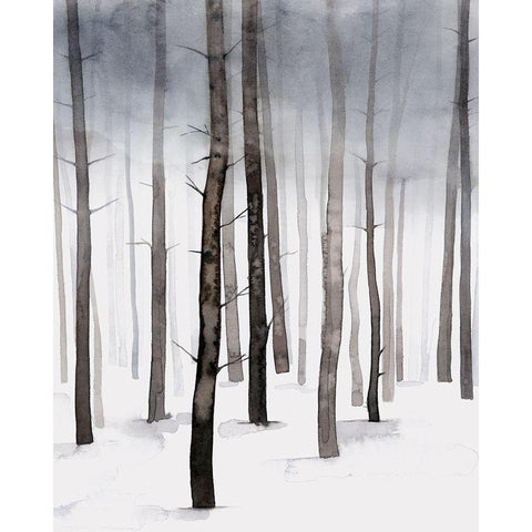 Hazy Winter Walk II White Modern Wood Framed Art Print by Popp, Grace