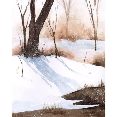 Snowland I Black Modern Wood Framed Art Print with Double Matting by Popp, Grace