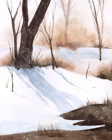 Snowland I Black Ornate Wood Framed Art Print with Double Matting by Popp, Grace