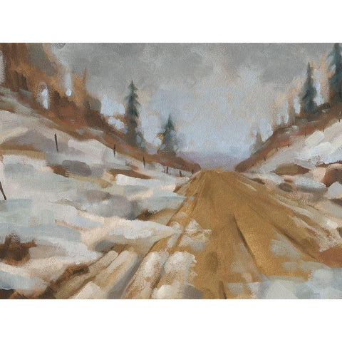 Snowscape I Black Modern Wood Framed Art Print with Double Matting by Green, Jacob