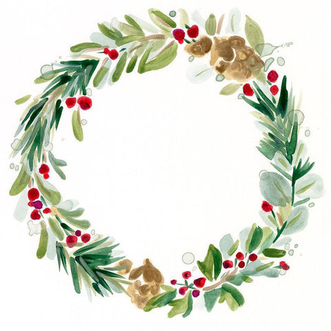 Warm Winter Wishes I White Modern Wood Framed Art Print with Double Matting by Vess, June Erica