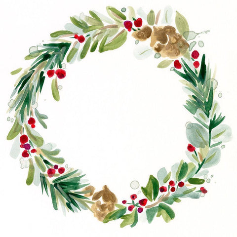 Warm Winter Wishes I White Modern Wood Framed Art Print by Vess, June Erica