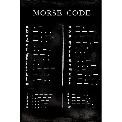 Morse Code Chart Gold Ornate Wood Framed Art Print with Double Matting by Vision Studio