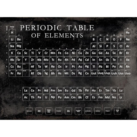 Periodic Table Black Modern Wood Framed Art Print by Vision Studio