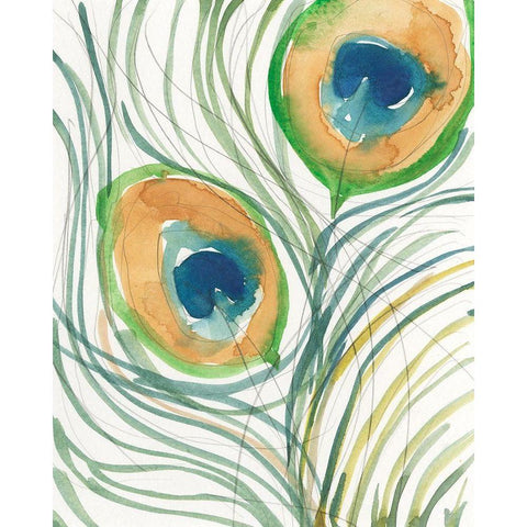 Peacock Abstract I White Modern Wood Framed Art Print by Dixon, Samuel