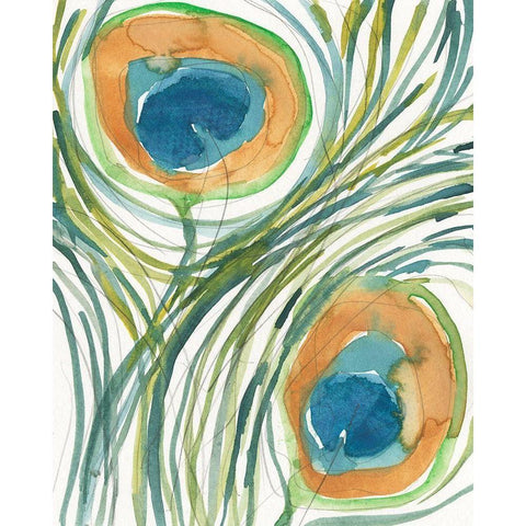 Peacock Abstract II Black Modern Wood Framed Art Print by Dixon, Samuel