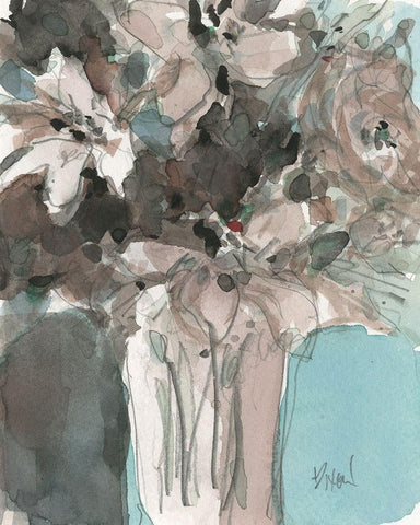 Two Hues I Black Ornate Wood Framed Art Print with Double Matting by Dixon, Samuel