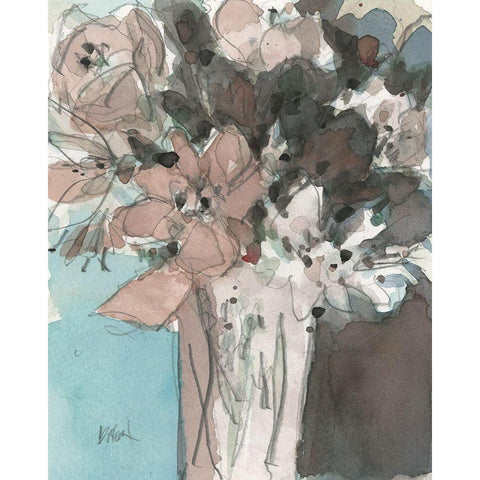 Two Hues II White Modern Wood Framed Art Print by Dixon, Samuel