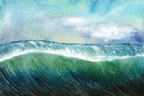 Big Surf I Black Ornate Wood Framed Art Print with Double Matting by Ludwig, Alicia