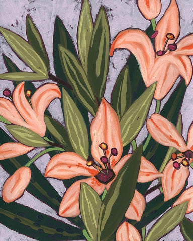 Island Lily I White Modern Wood Framed Art Print with Double Matting by Vess, June Erica