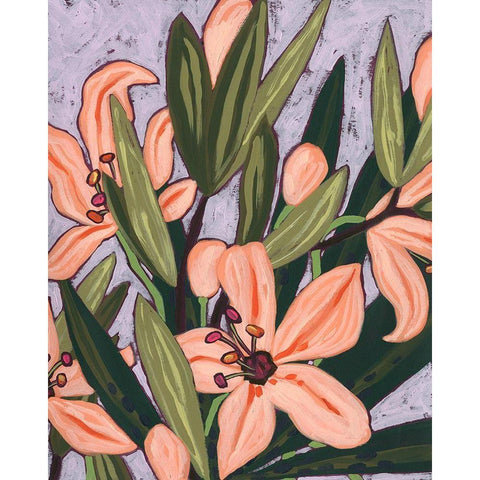 Island Lily II White Modern Wood Framed Art Print by Vess, June Erica