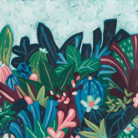 Tropic Vista I Black Ornate Wood Framed Art Print with Double Matting by Vess, June Erica