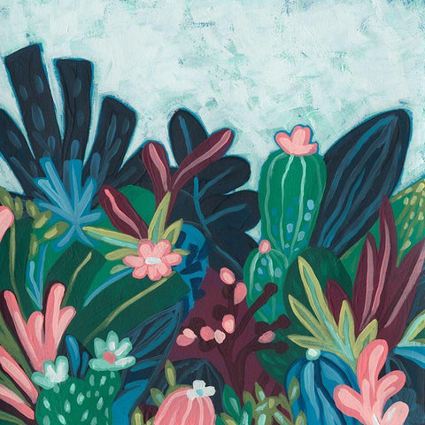 Tropic Vista II Black Modern Wood Framed Art Print by Vess, June Erica