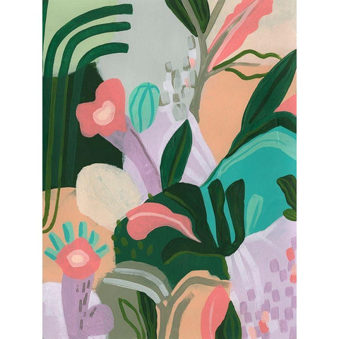 Jungle Jigsaw I Black Modern Wood Framed Art Print with Double Matting by Vess, June Erica