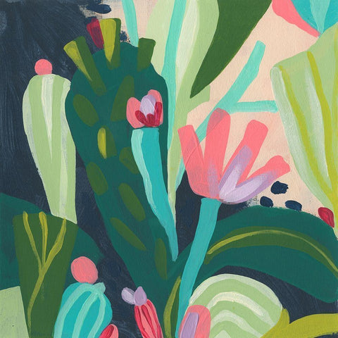 Tropical Celebration II White Modern Wood Framed Art Print by Vess, June Erica