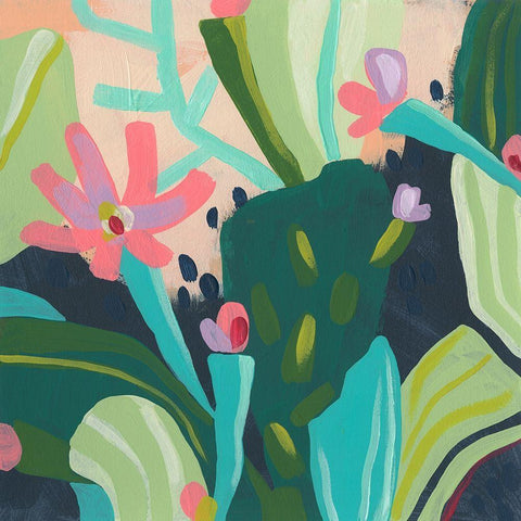 Tropical Celebration IV White Modern Wood Framed Art Print with Double Matting by Vess, June Erica