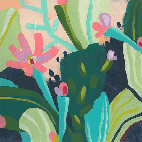 Tropical Celebration IV Black Modern Wood Framed Art Print with Double Matting by Vess, June Erica