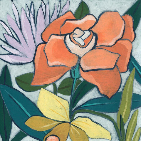 Window Box Garden I Black Modern Wood Framed Art Print by Vess, June Erica