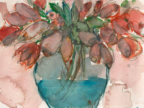 Elegance Bouquet I Black Ornate Wood Framed Art Print with Double Matting by Dixon, Samuel