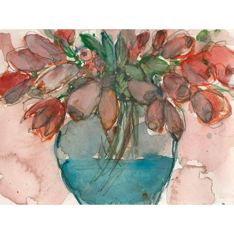 Elegance Bouquet I Black Modern Wood Framed Art Print by Dixon, Samuel