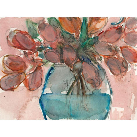 Elegance Bouquet II Black Modern Wood Framed Art Print by Dixon, Samuel