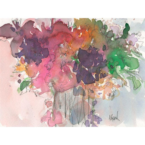 Floral Charm I Black Modern Wood Framed Art Print with Double Matting by Dixon, Samuel