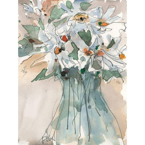 Daisy Point of View I Black Modern Wood Framed Art Print by Dixon, Samuel