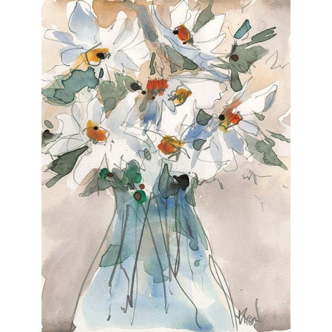 Daisy Point of View II Black Modern Wood Framed Art Print by Dixon, Samuel