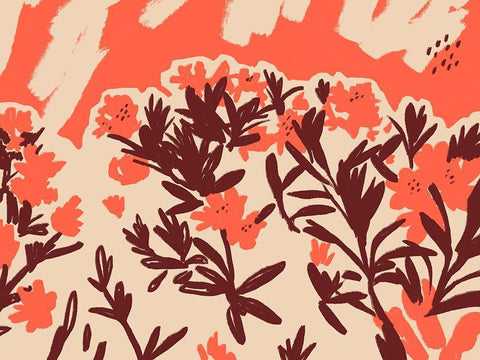 Red Rhododendron II White Modern Wood Framed Art Print with Double Matting by Green, Jacob