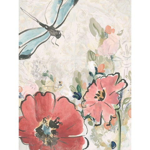 Meadow Spring I Black Modern Wood Framed Art Print with Double Matting by Vess, June Erica