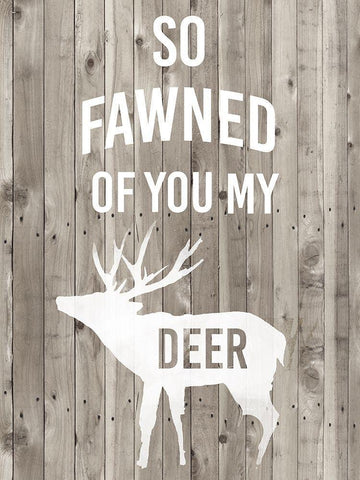 Lodge Pun I White Modern Wood Framed Art Print with Double Matting by Studio W