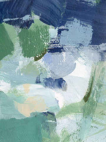 Northern Lights Abstract I White Modern Wood Framed Art Print with Double Matting by Long, Christina