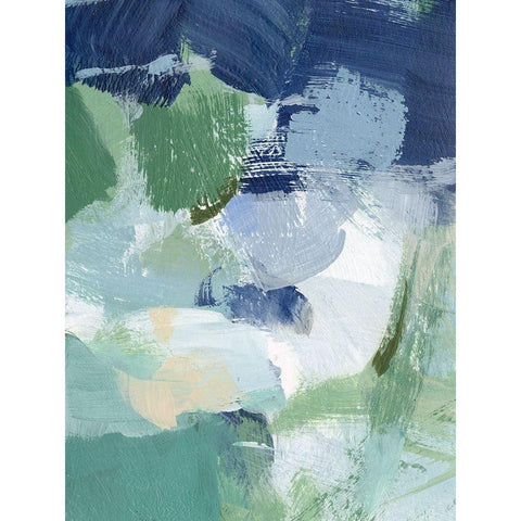 Northern Lights Abstract I Black Modern Wood Framed Art Print with Double Matting by Long, Christina