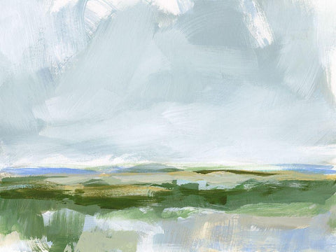 Soft Winds I White Modern Wood Framed Art Print with Double Matting by Long, Christina