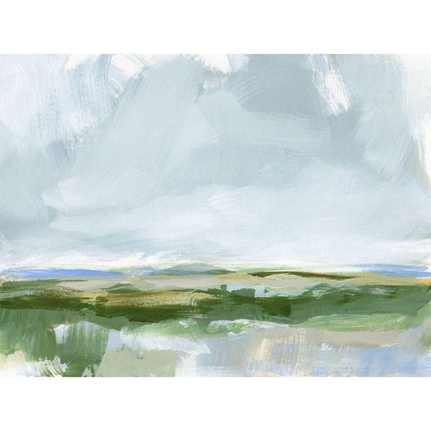 Soft Winds I Black Modern Wood Framed Art Print with Double Matting by Long, Christina