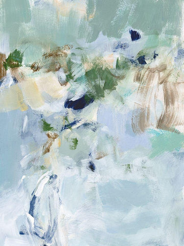 Hazel II White Modern Wood Framed Art Print with Double Matting by Long, Christina