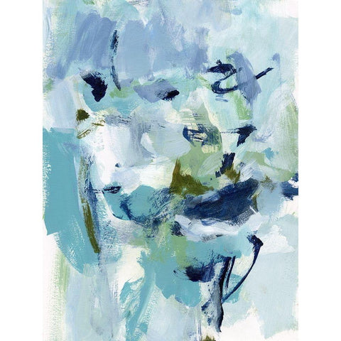 Azure Abstract II White Modern Wood Framed Art Print by Long, Christina