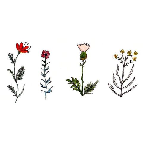 Botanical Vibes I Black Modern Wood Framed Art Print by McCreery, Paul