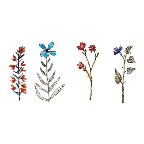 Botanical Vibes II Black Modern Wood Framed Art Print with Double Matting by McCreery, Paul