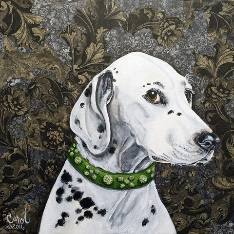 Playful Pup II Black Modern Wood Framed Art Print with Double Matting by Dillon, Carol