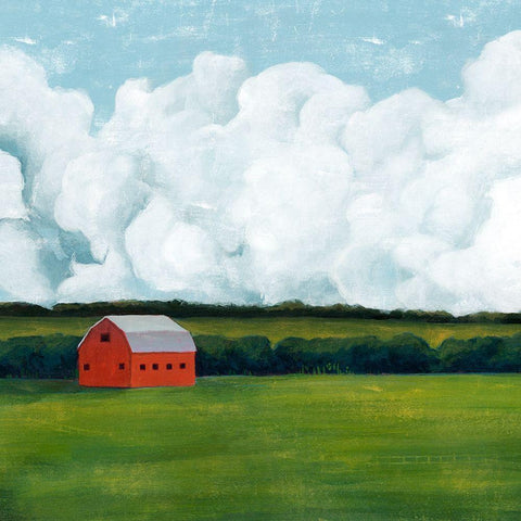 Lone Barn I White Modern Wood Framed Art Print with Double Matting by Popp, Grace