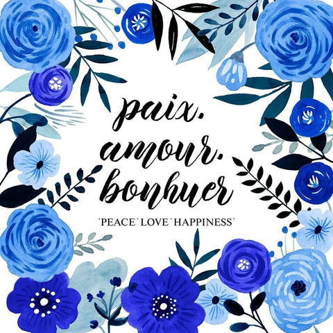 Blue Beautiful II White Modern Wood Framed Art Print with Double Matting by Popp, Grace