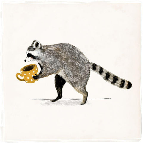 Rascally Raccoon III Gold Ornate Wood Framed Art Print with Double Matting by Barnes, Victoria