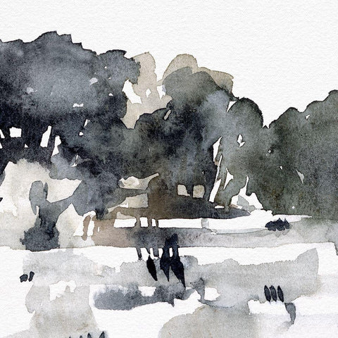 December Landscape I Black Ornate Wood Framed Art Print with Double Matting by Caroline, Emma