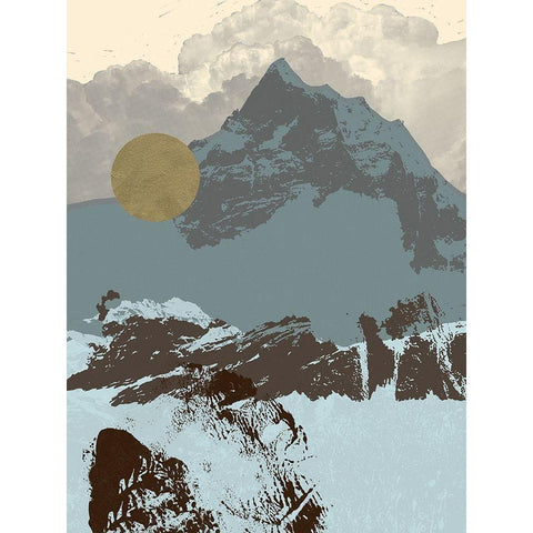 Pop Art Mountain I White Modern Wood Framed Art Print by Green, Jacob