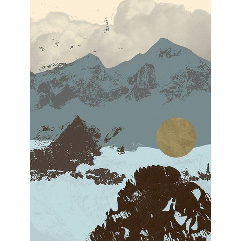 Pop Art Mountain II Black Modern Wood Framed Art Print by Green, Jacob
