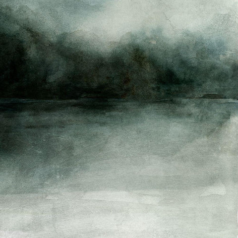Smoky Landscape II White Modern Wood Framed Art Print with Double Matting by Caroline, Emma