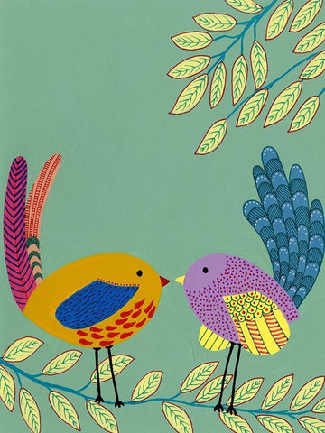 Patterned Feathers II Black Ornate Wood Framed Art Print with Double Matting by Moore, Regina